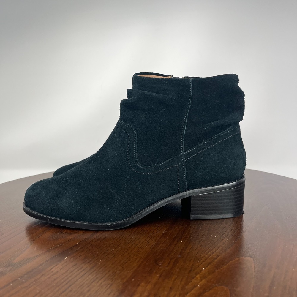 Vionic Kanela Boots Womens 8 Black Suede Weather Resistant Heeled Bootie‎ VS392